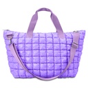 Lavender Shiny Puffer Overnight Bag