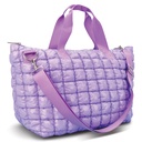 Lavender Shiny Puffer Overnight Bag
