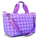 Lavender Shiny Puffer Overnight Bag