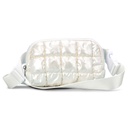 Pearl White Shiny Puffer Belt Bag