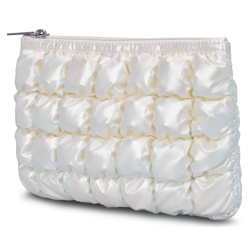 Pearl White Shiny Puffer Pouch - Thumbnail 3