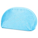 Blue Rhinestone Oval Cosmetic Bag