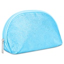 Blue Rhinestone Oval Cosmetic Bag