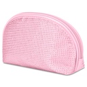 Pink Rhinestone Oval Cosmetic Bag