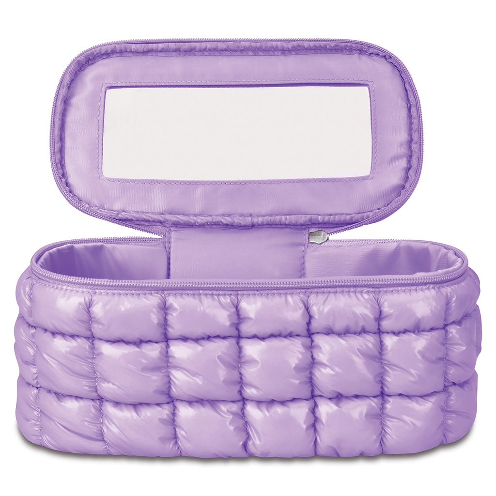 Lavender Shiny Puffer Cosmetic Case - Thumbnail 4