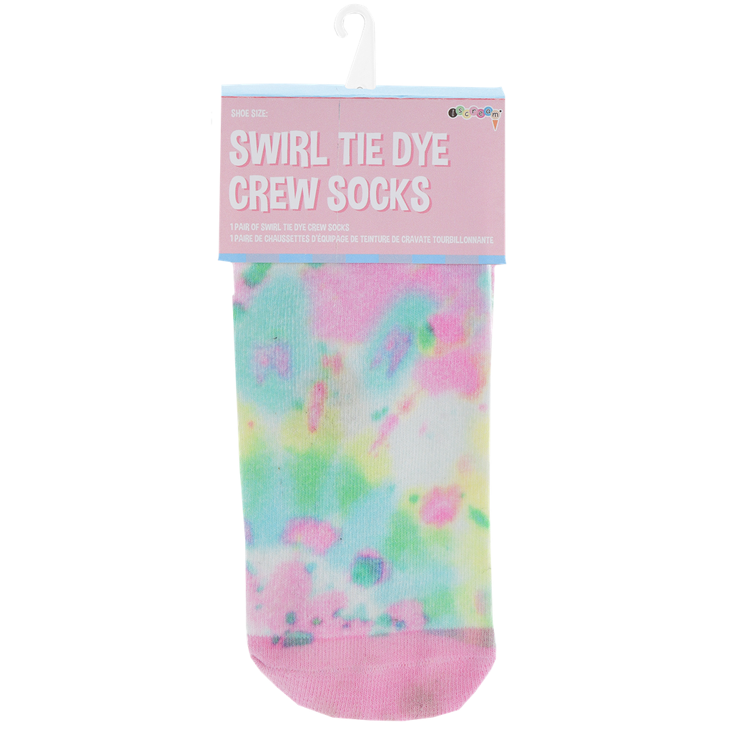 Swirl Tye Die Crew Socks