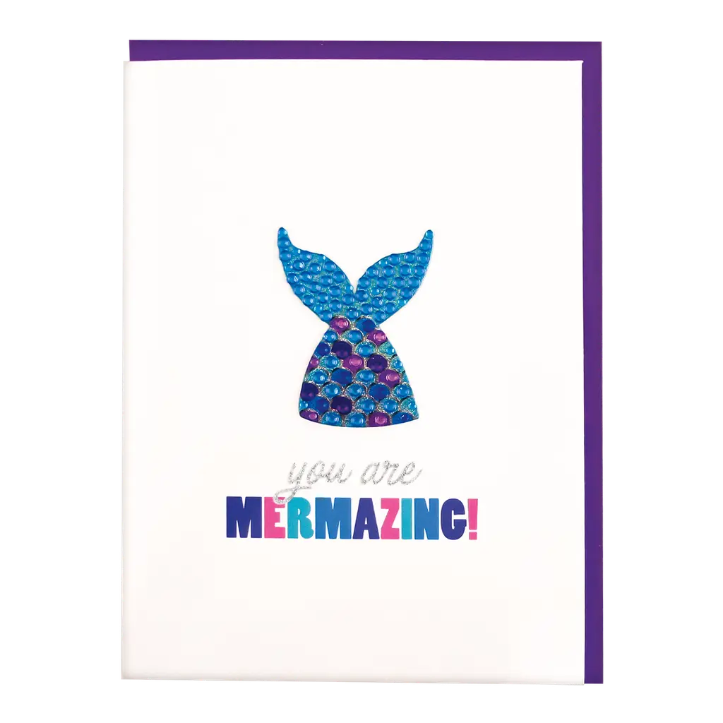[760-1106] Mermaid Removable Rhinestone Decal Greeting Card.webp