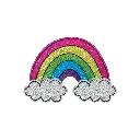 [700-215] Rainbow and Clouds Rhinestone Decals Small.webp