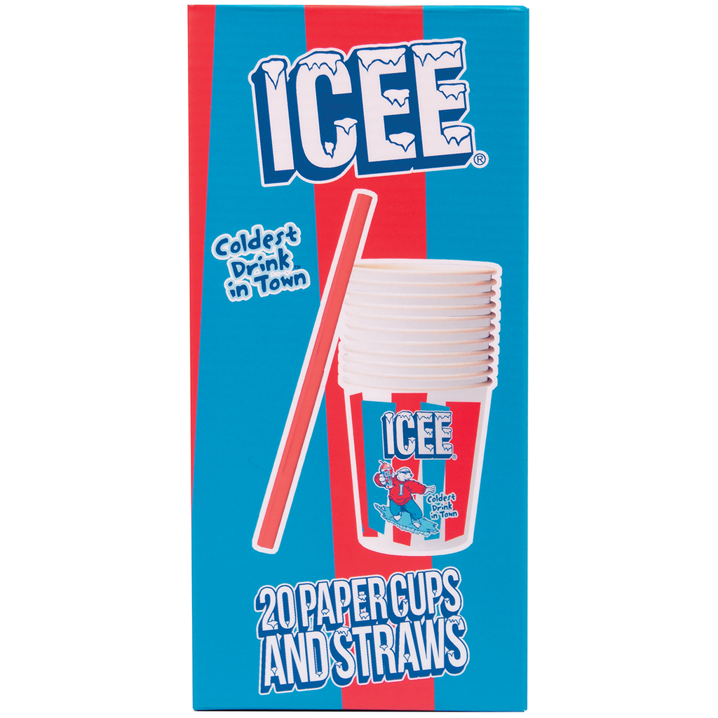 Icee Paper Cups and Straws