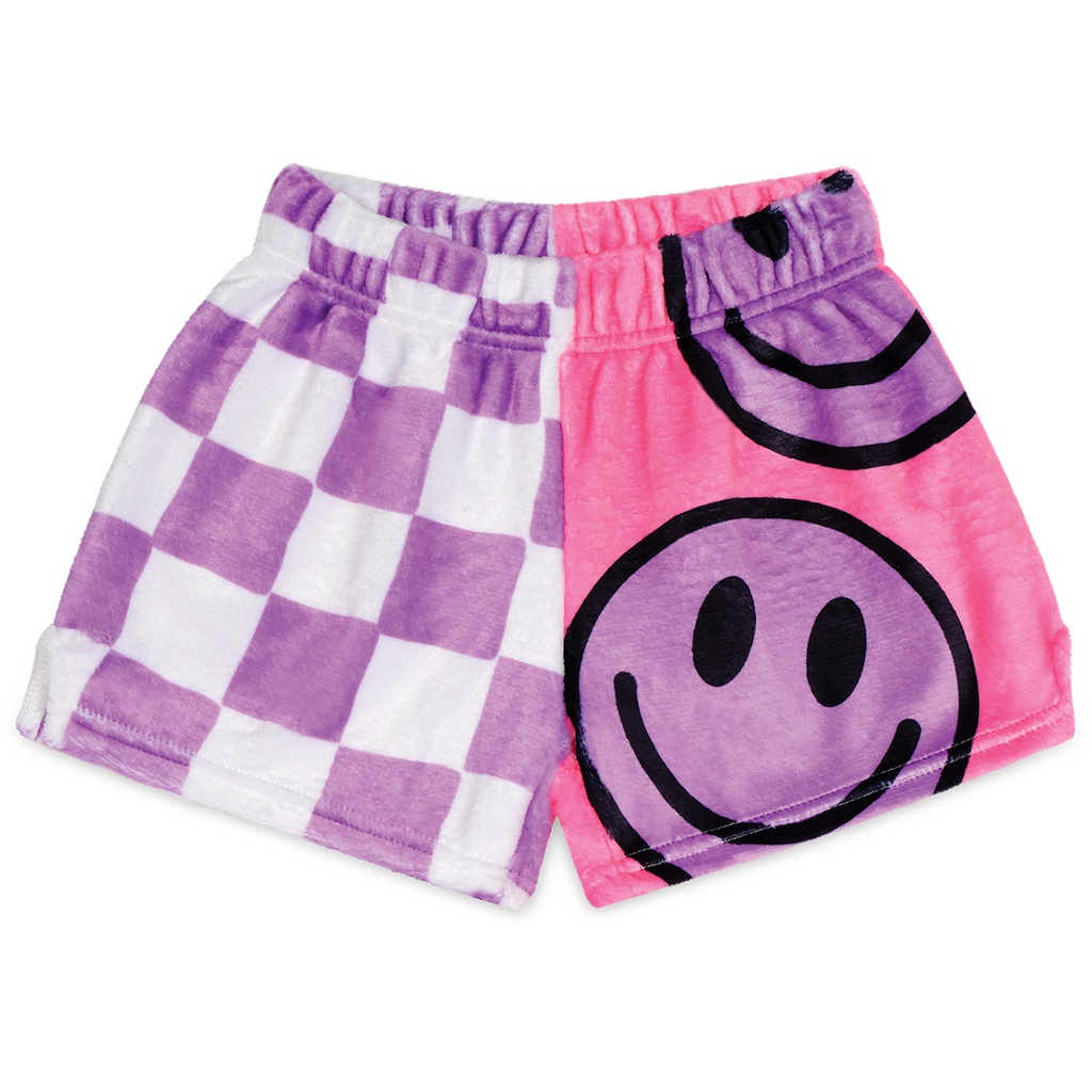 Checkered Smiles Plush Shorts