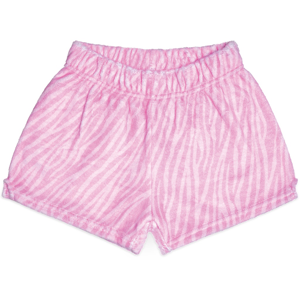 Pink Zebra Plush Shorts