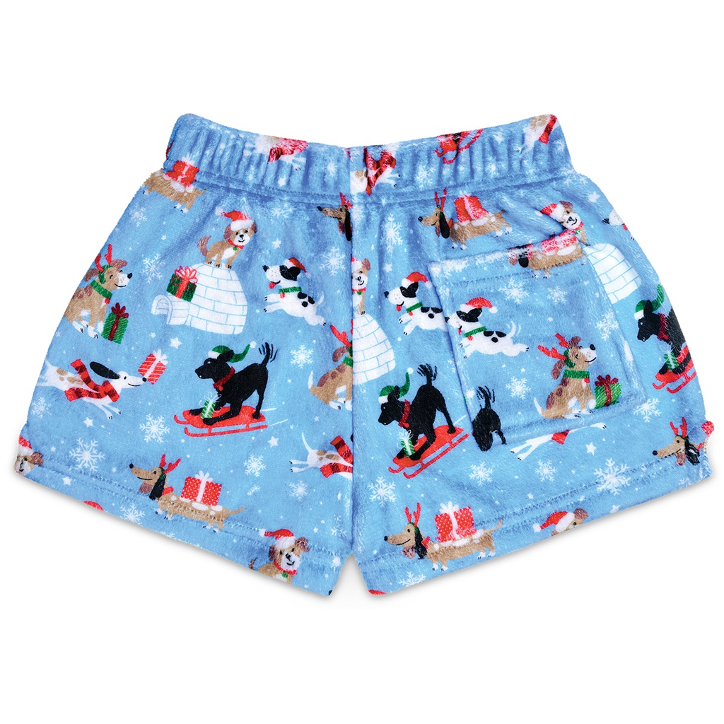 Merry Dog-Mas Plush Shorts