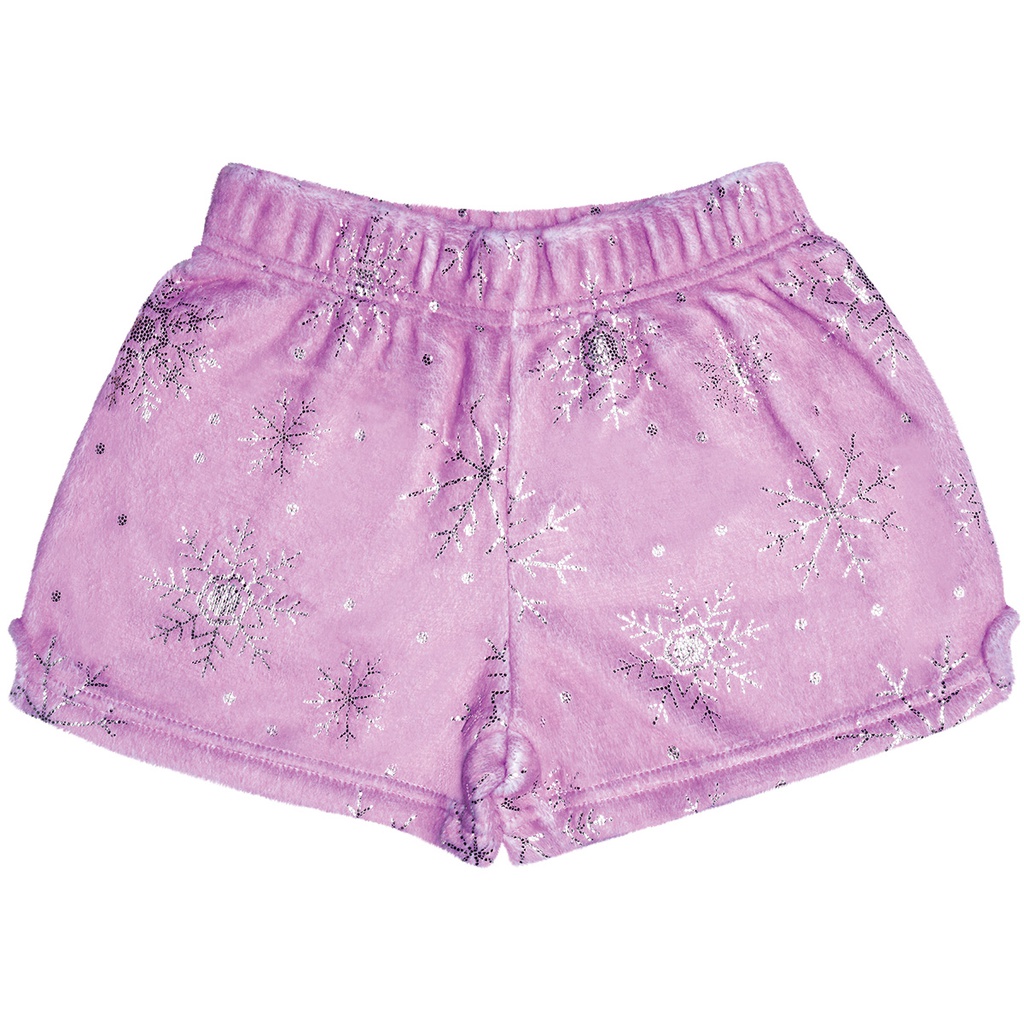 Whimsical Snowflakes Plush Shorts