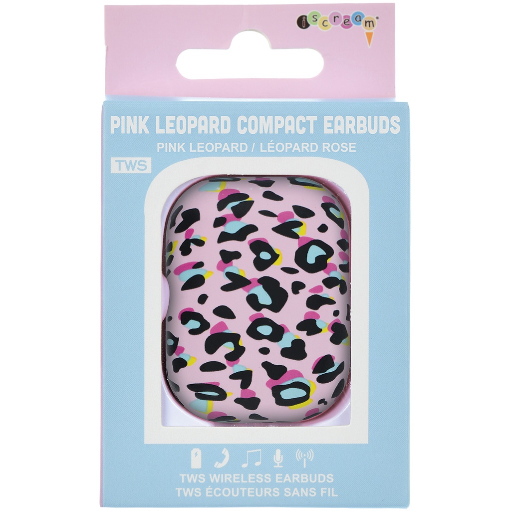 Pink Leopard Compact Earbuds