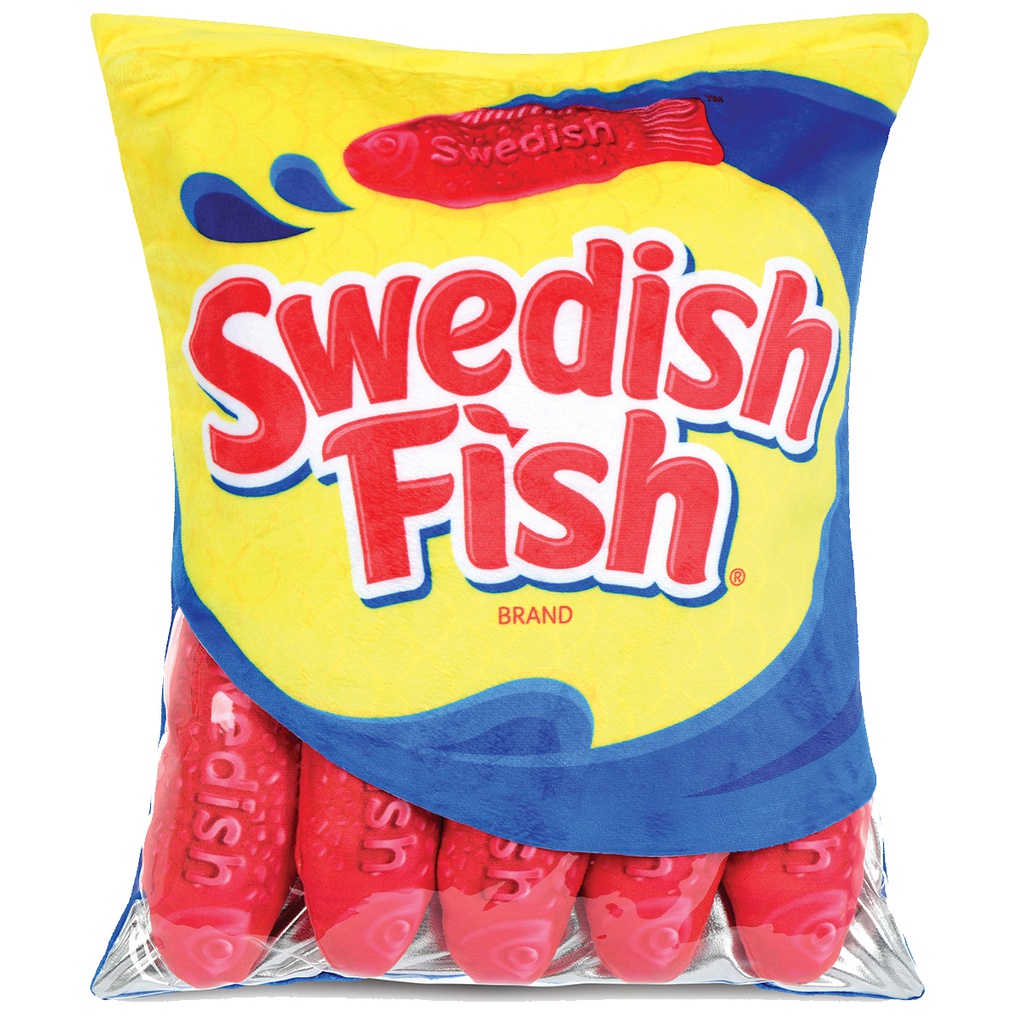 Swedish Fish Packaging Fleece Pillow