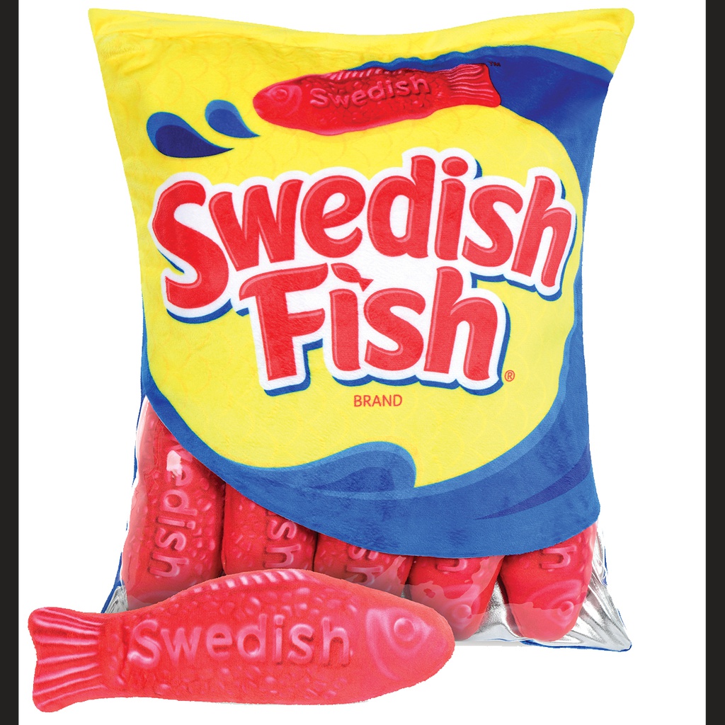 Swedish Fish Packaging Fleece Pillow