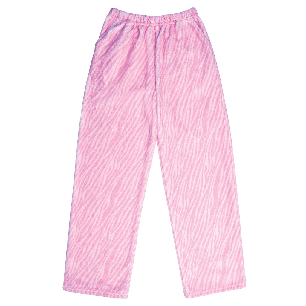 Pink Zebra Plush Pants