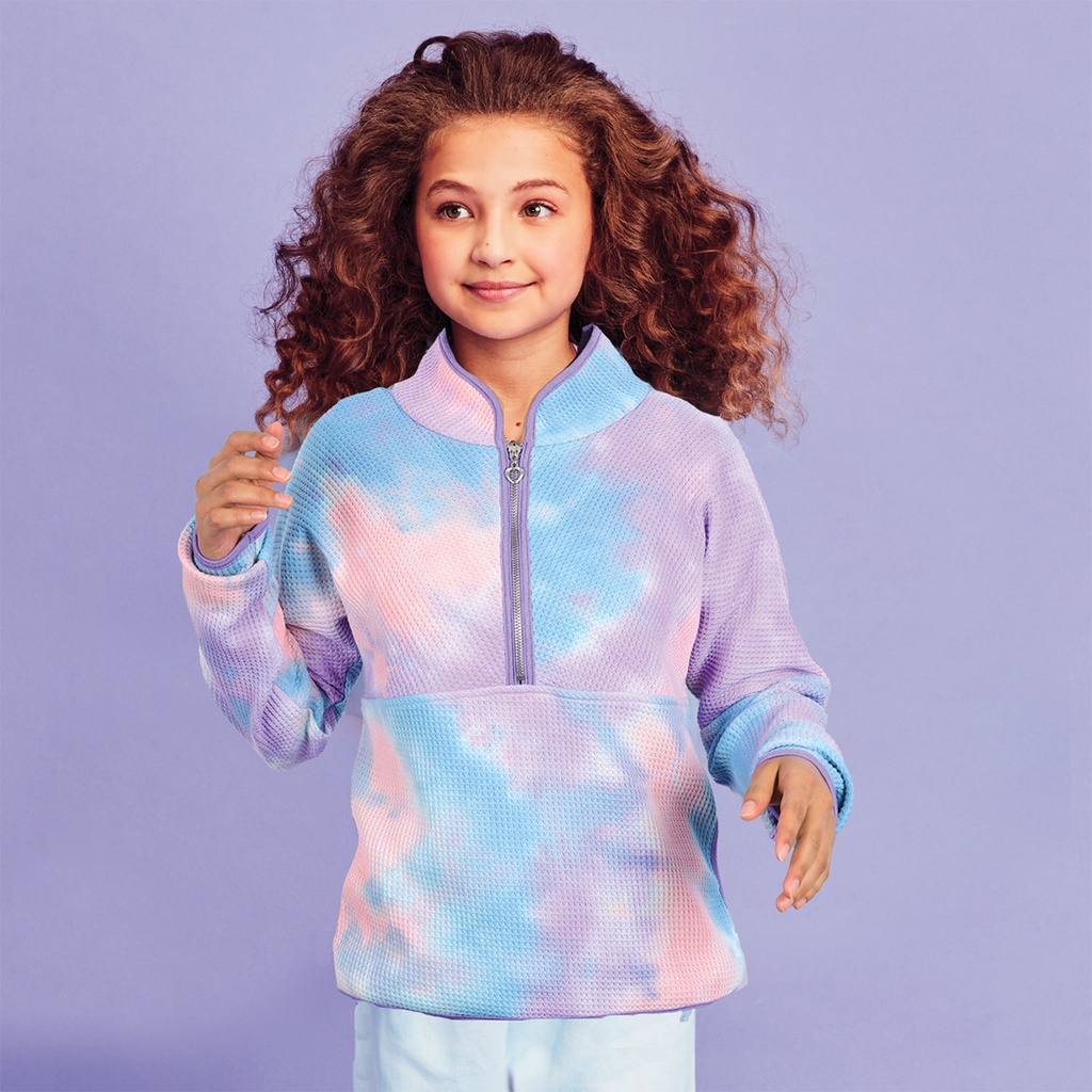 Bubble Gum Waffle Half Zip Pullover
