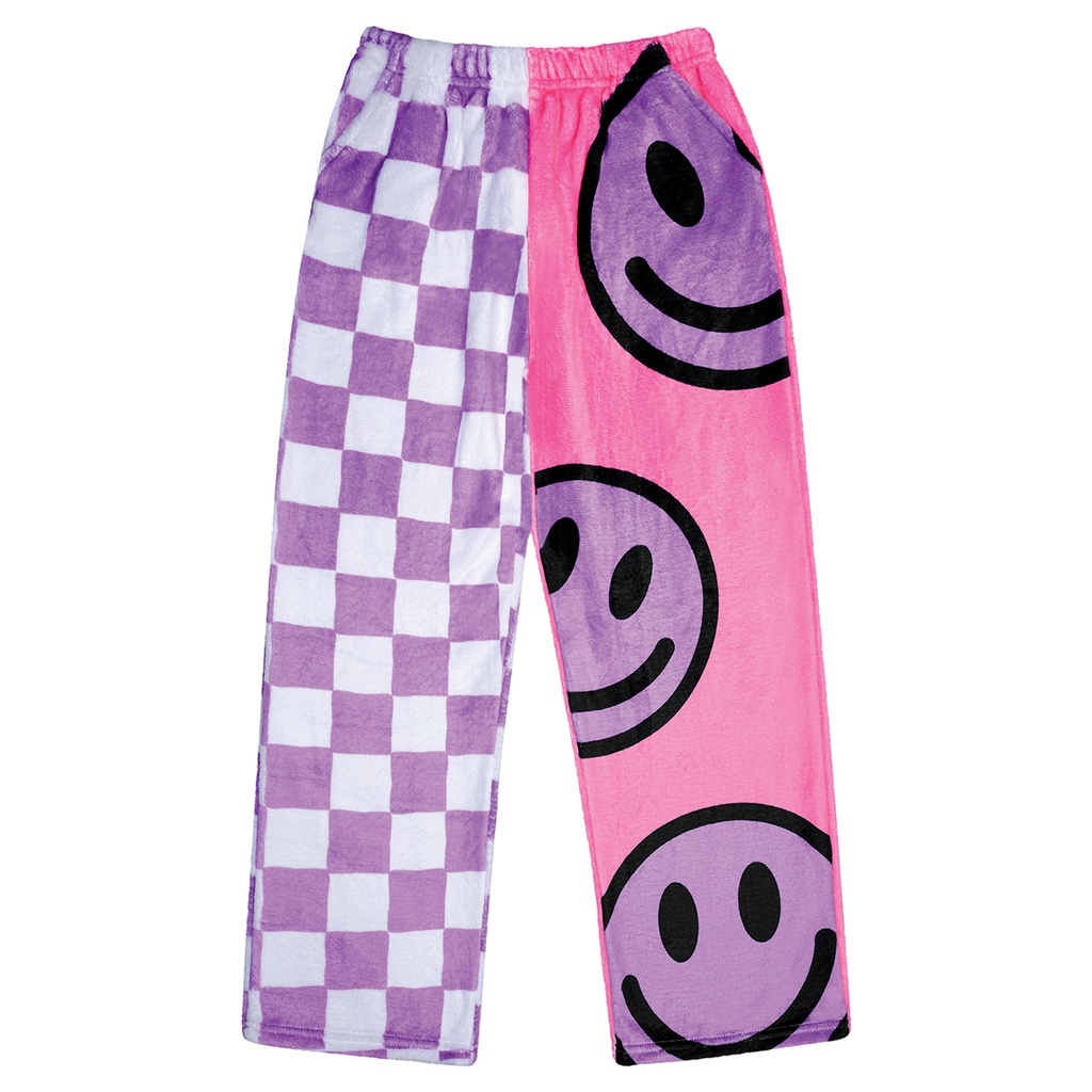 Checkered Smiles Plush Pants