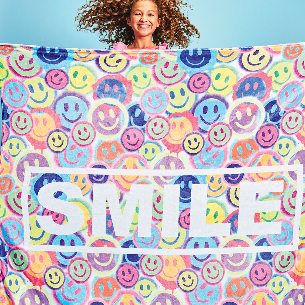 Spray Paint Smiles Plush Blanket
