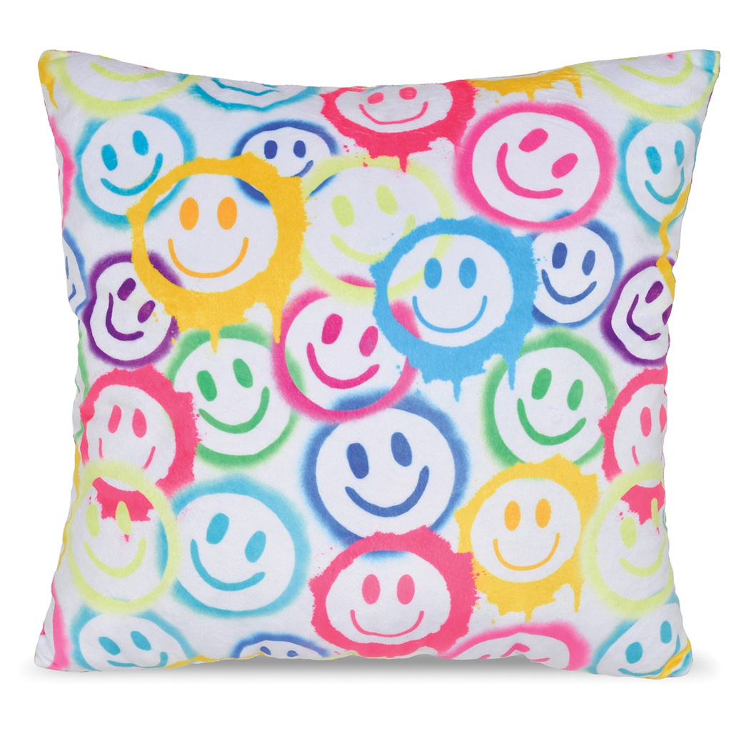 Spray Paint Smiles Fleece Pillow