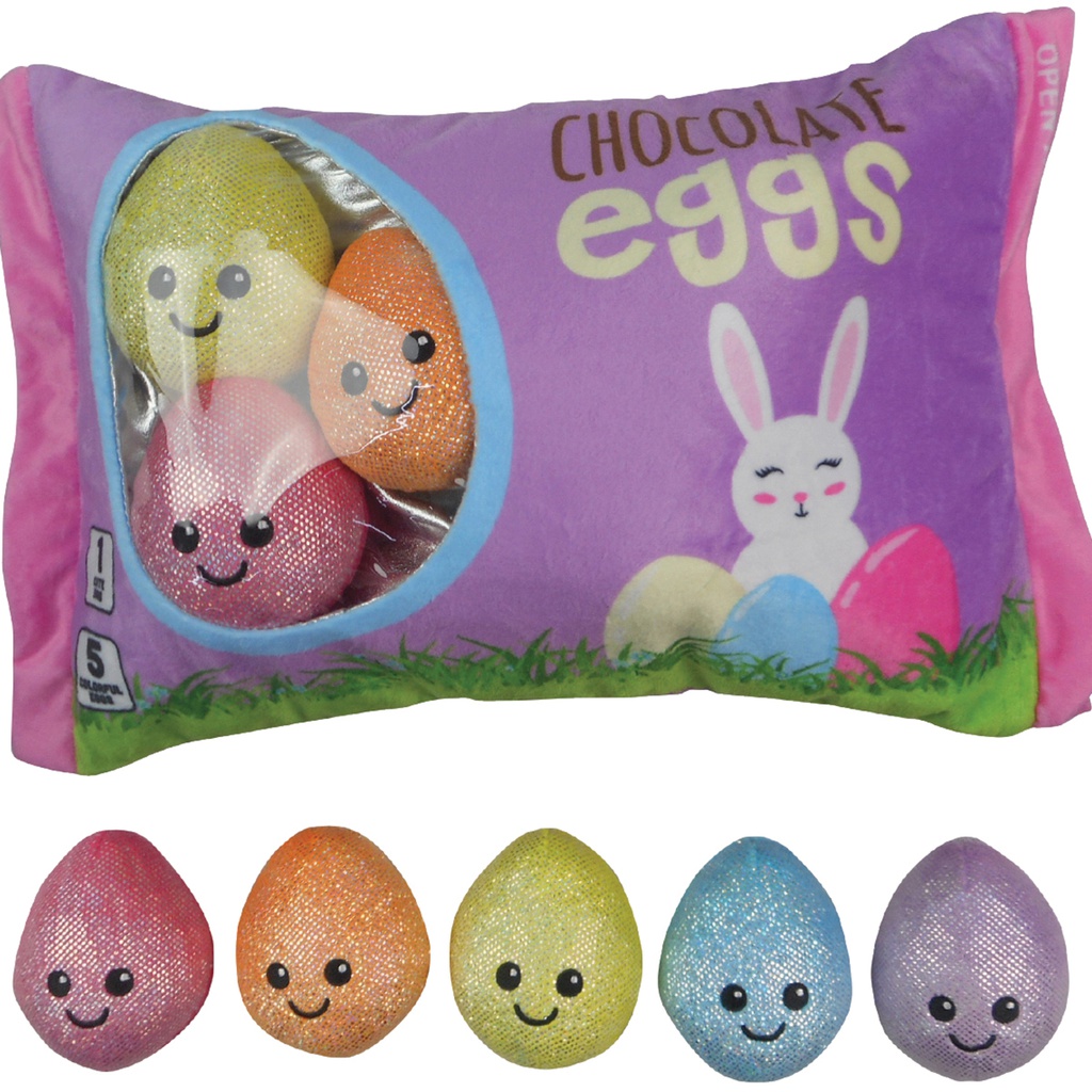 Chocolate Easter Egg Buddies Packaging Fleece Pillow