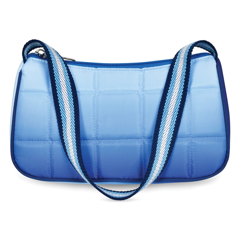 Blue Ombre Quilted Shoulder Bag