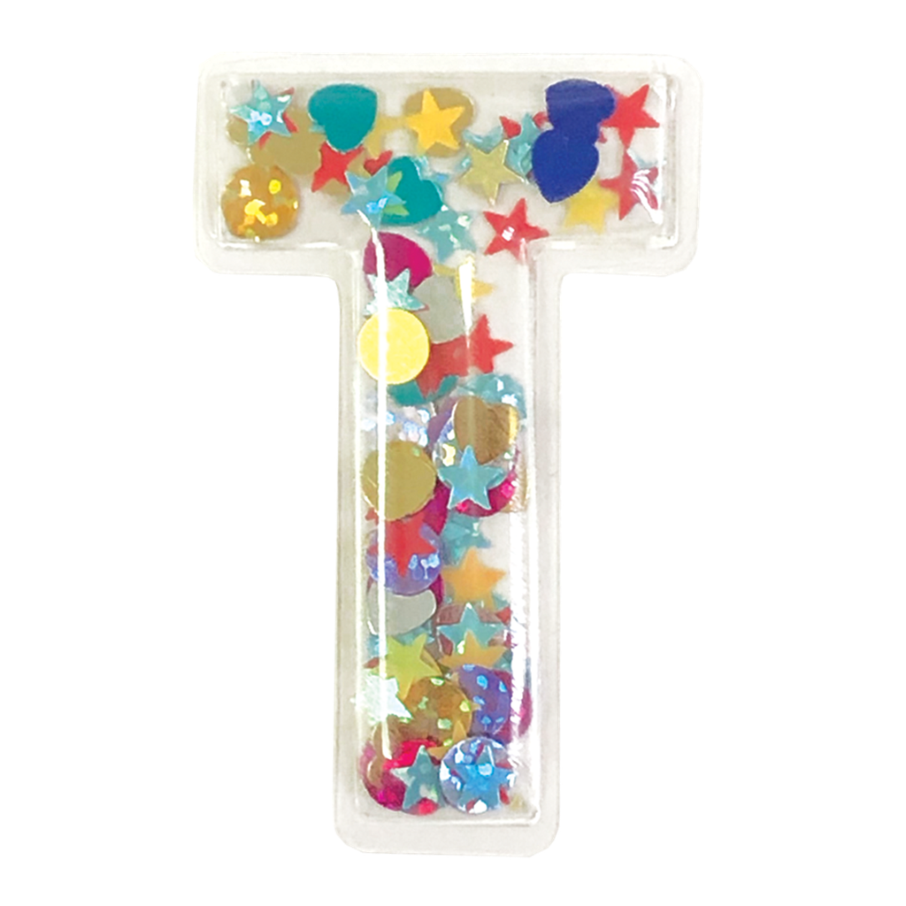 T Initial Confetti Sticker Patch
