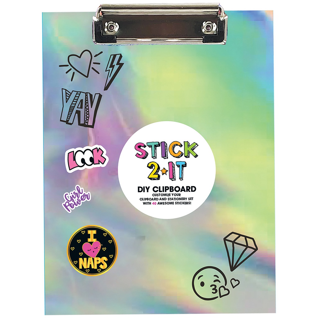 Silver Holographic Clipboard Set
