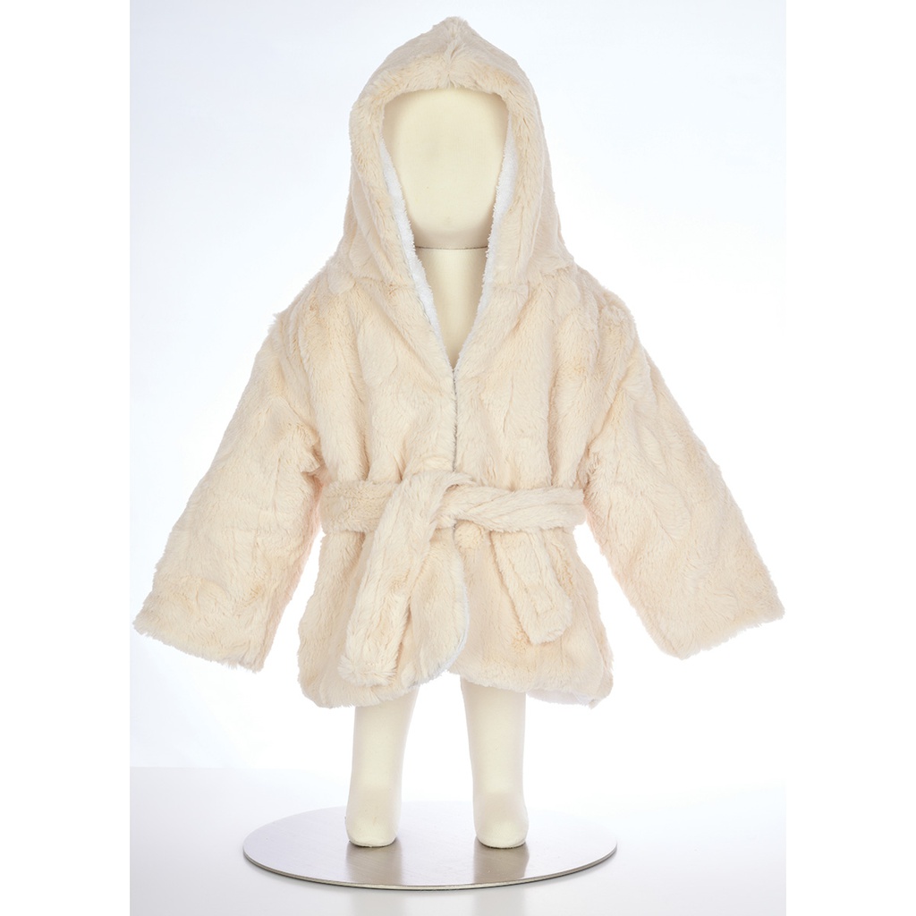 Little Scoops Cream Hooded Robe