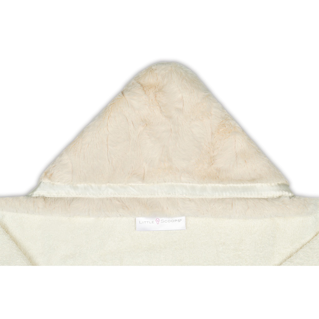 Little Scoops Cream Furry Hooded Baby Towel