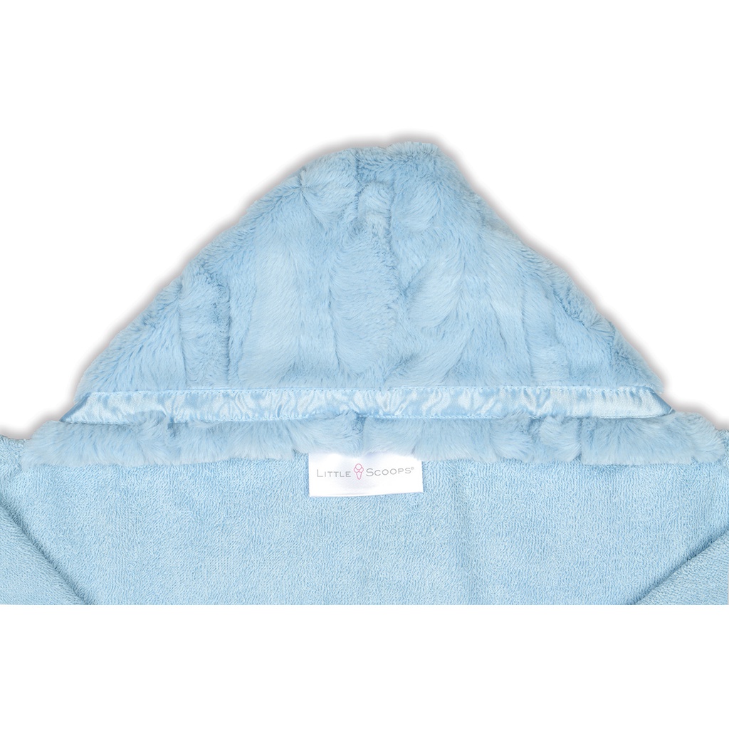 Little Scoops Blue Furry Hooded Baby Towel