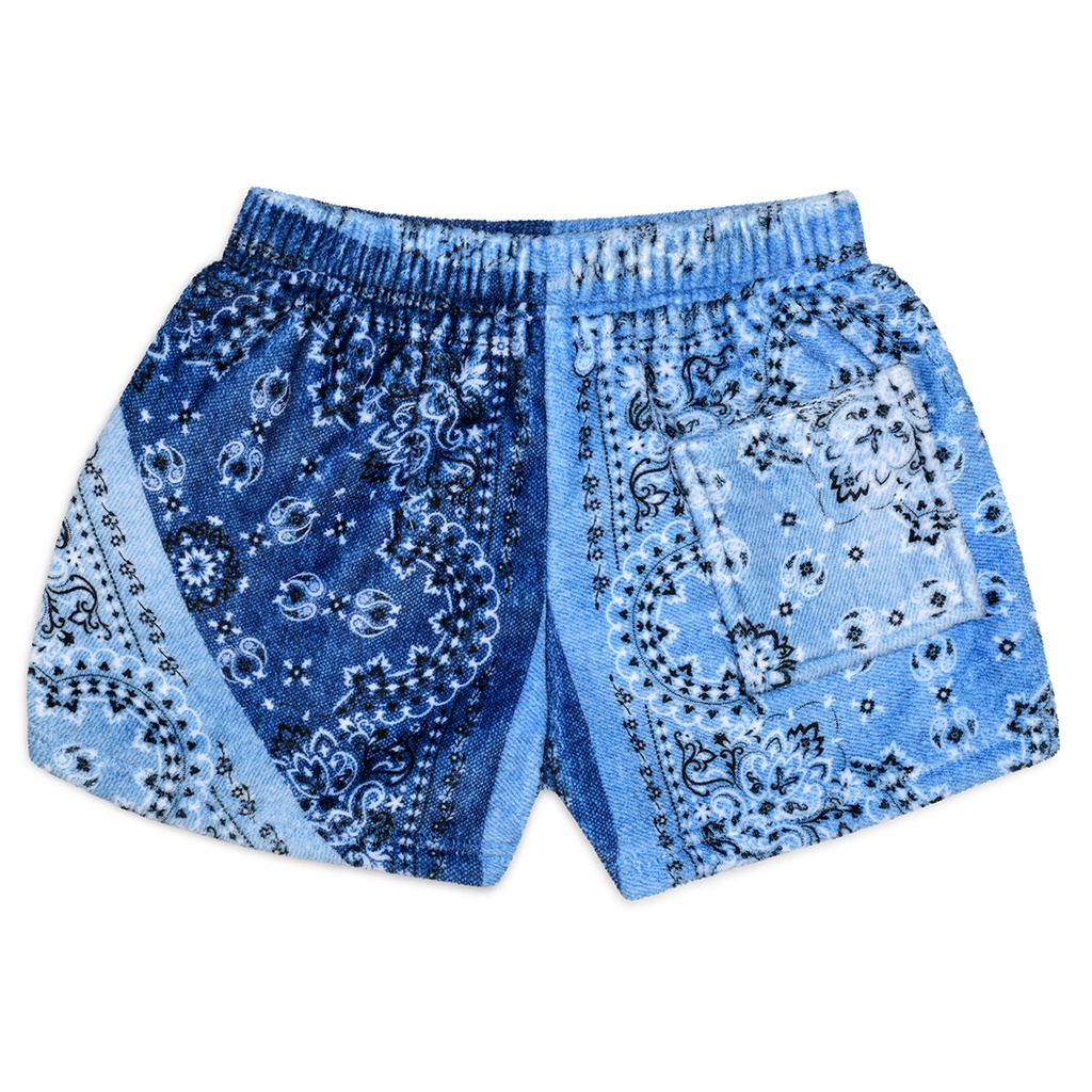 Bandana Denim Plush Shorts