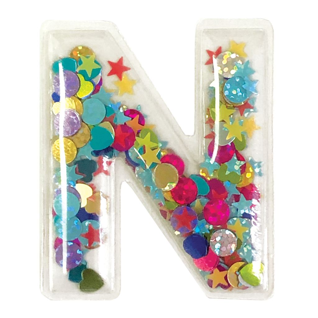 N Initial Confetti Sticker Patch