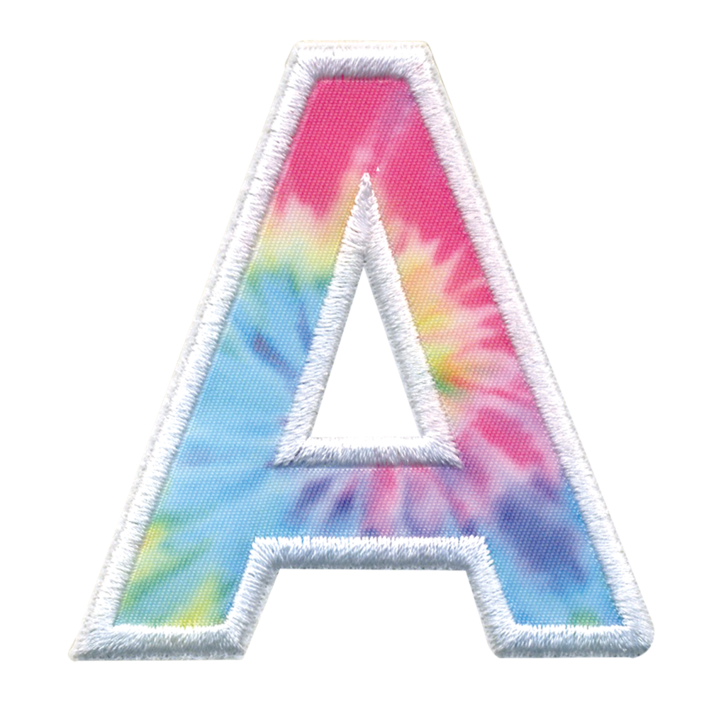 A Initial Tie Dye Sticker Patch