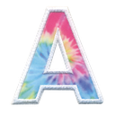 A Initial Tie Dye Sticker Patch