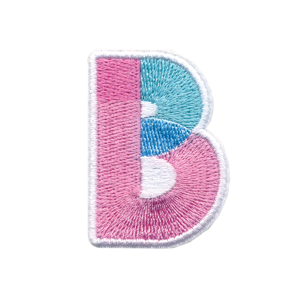 B Initial Color Block Sticker Patch