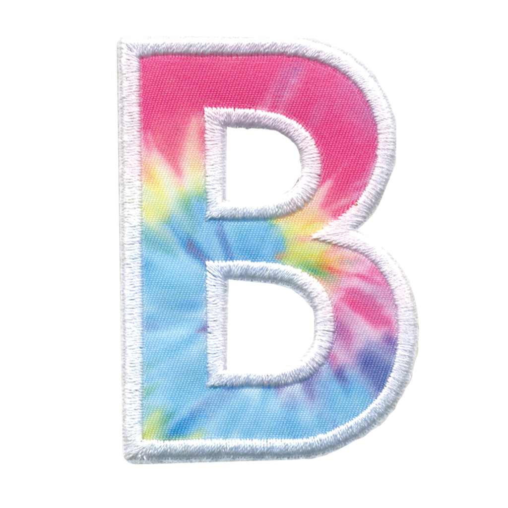 B Initial Tie Dye Sticker Patch