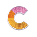 C Initial Color Block Sticker Patch