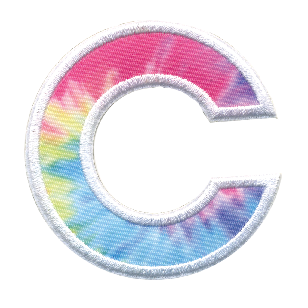 C Initial Tie Dye Sticker Patch