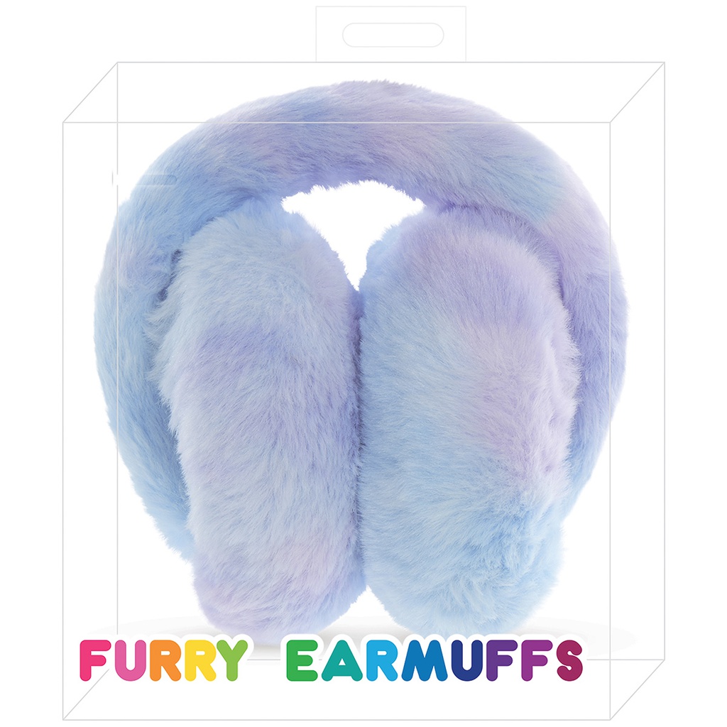 Blue Tie Dye Furry Earmuffs