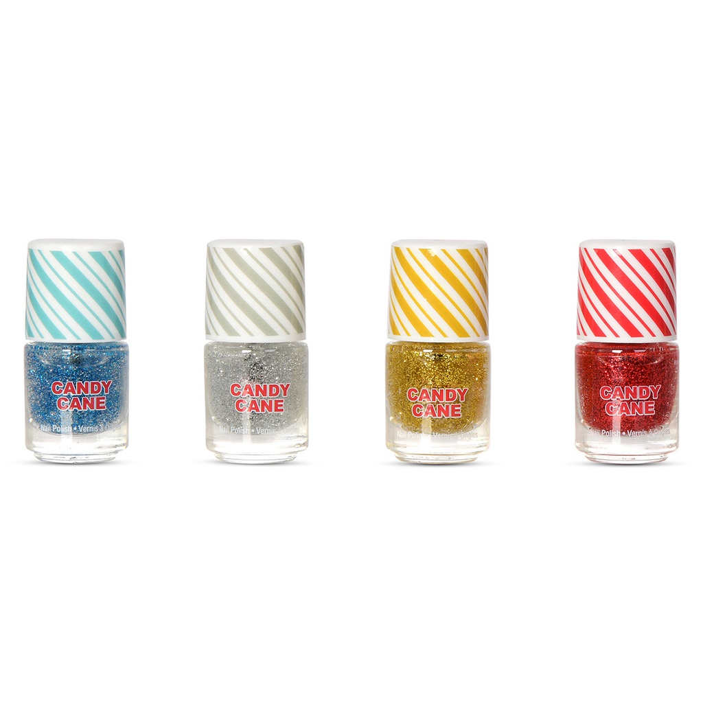 Glitter Candy Cane Nail Polish Set