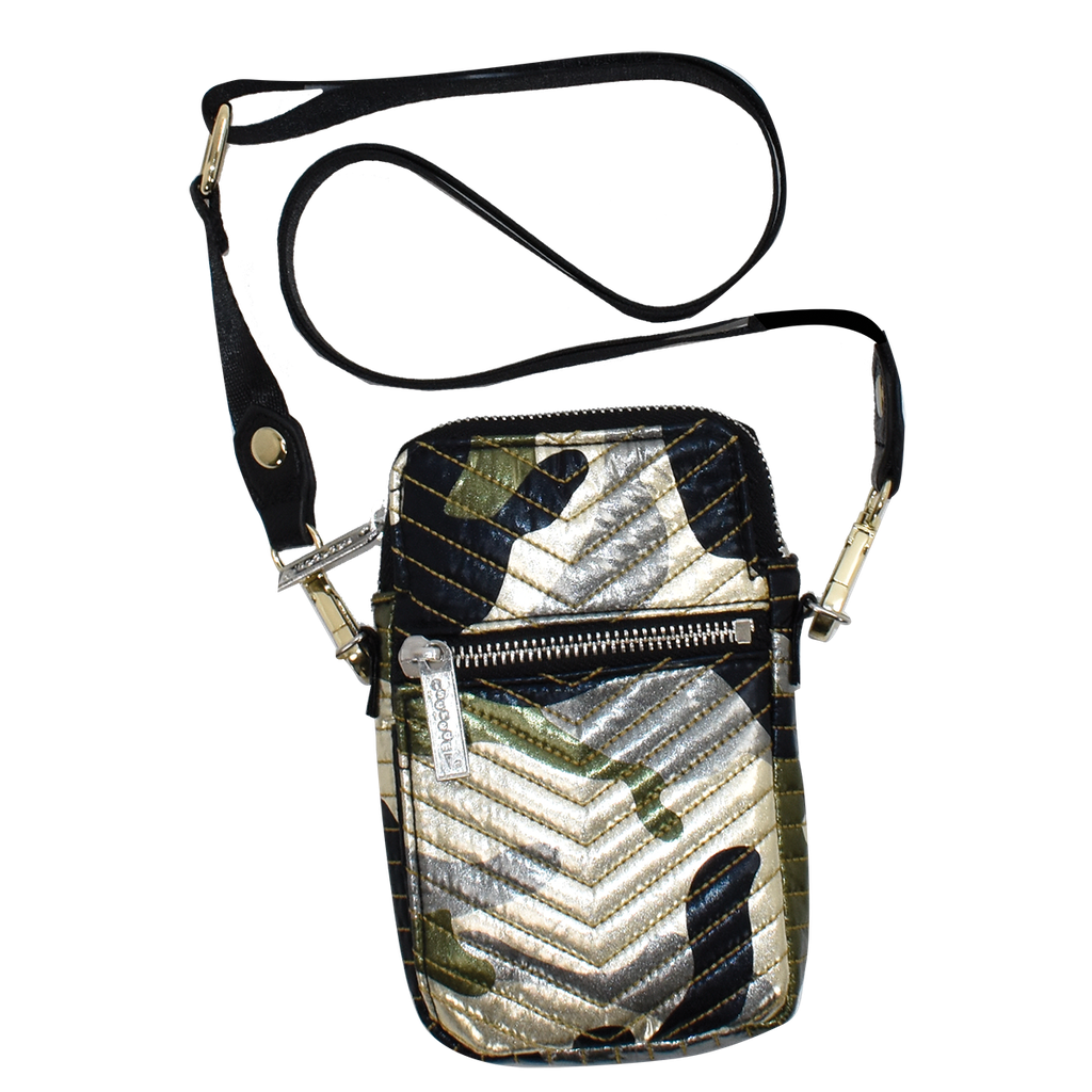 Metallic Camo Chevron Cell Bag