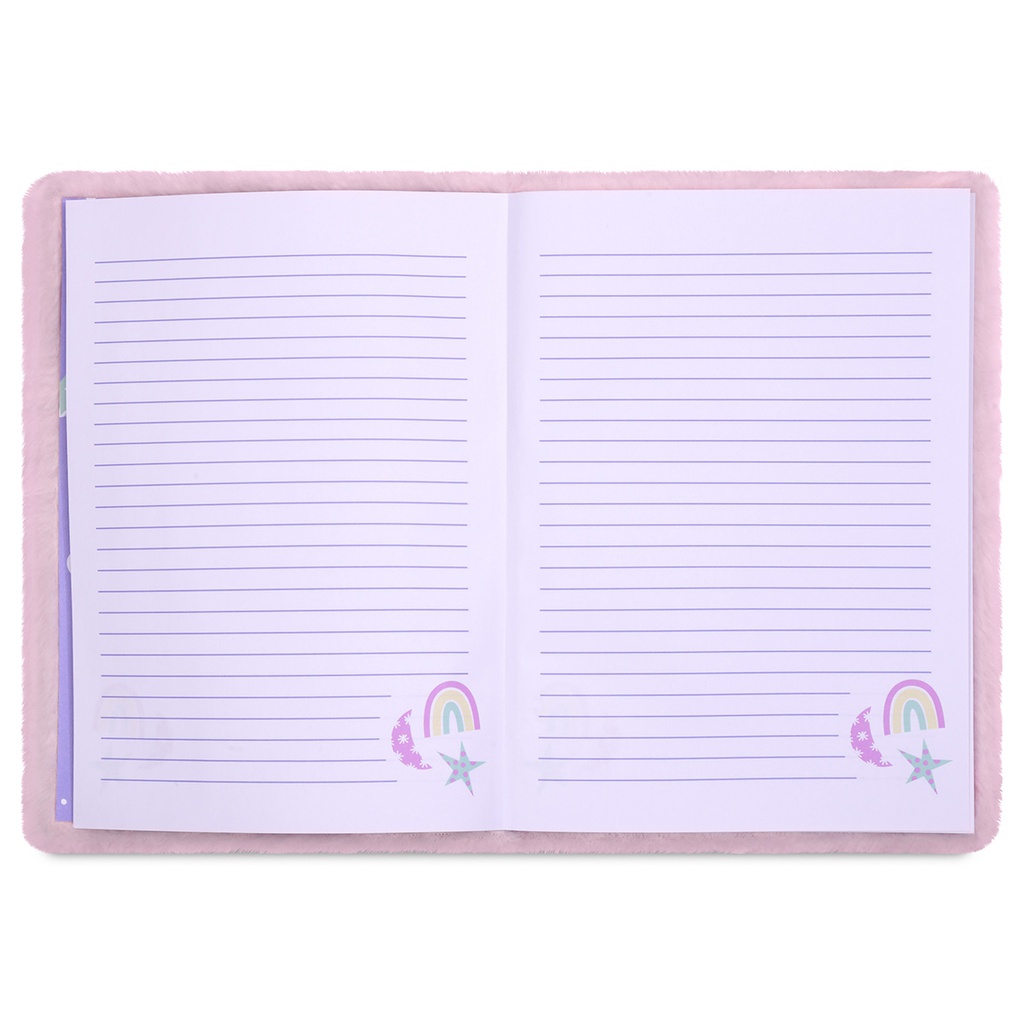 Sleepover Stars Furry Lock & Key Journal