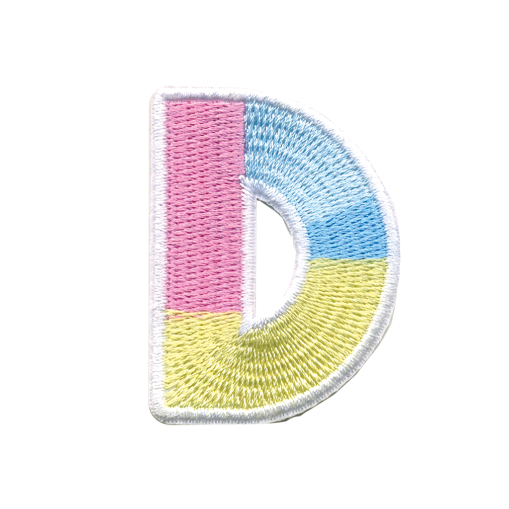 D Initial Color Block Sticker Patch