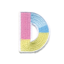 D Initial Color Block Sticker Patch