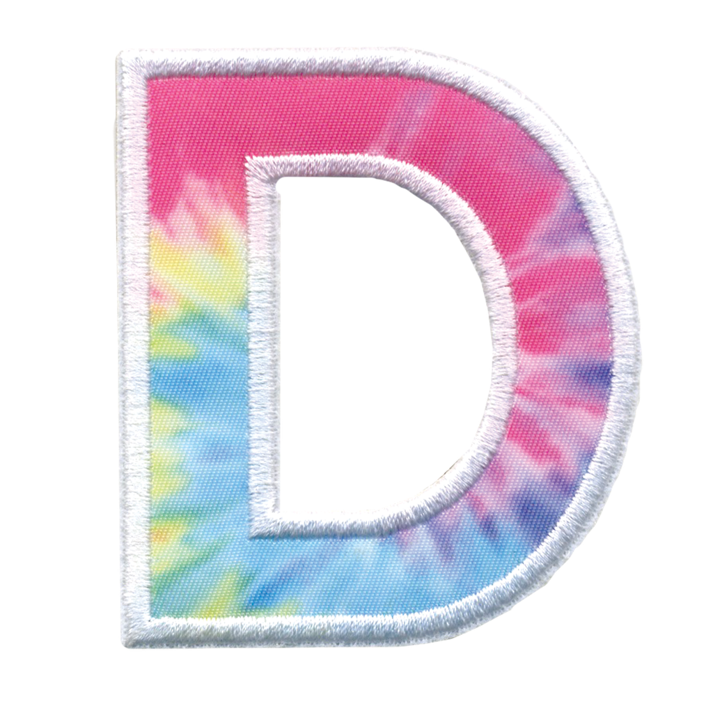 D Initial Tie Dye Sticker Patch