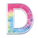 D Initial Tie Dye Sticker Patch