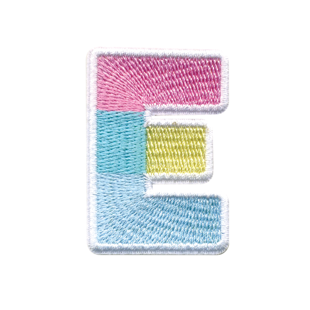 E Initial Color Block Sticker Patch