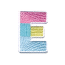 E Initial Color Block Sticker Patch